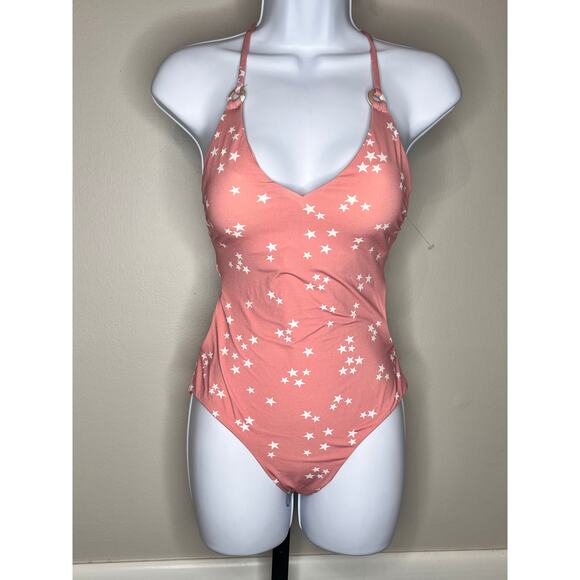 WET Swimswear Aria Starlets One Piece Swimsuit Rose Stars Women's Size XS NWT - Picture 3 of 5